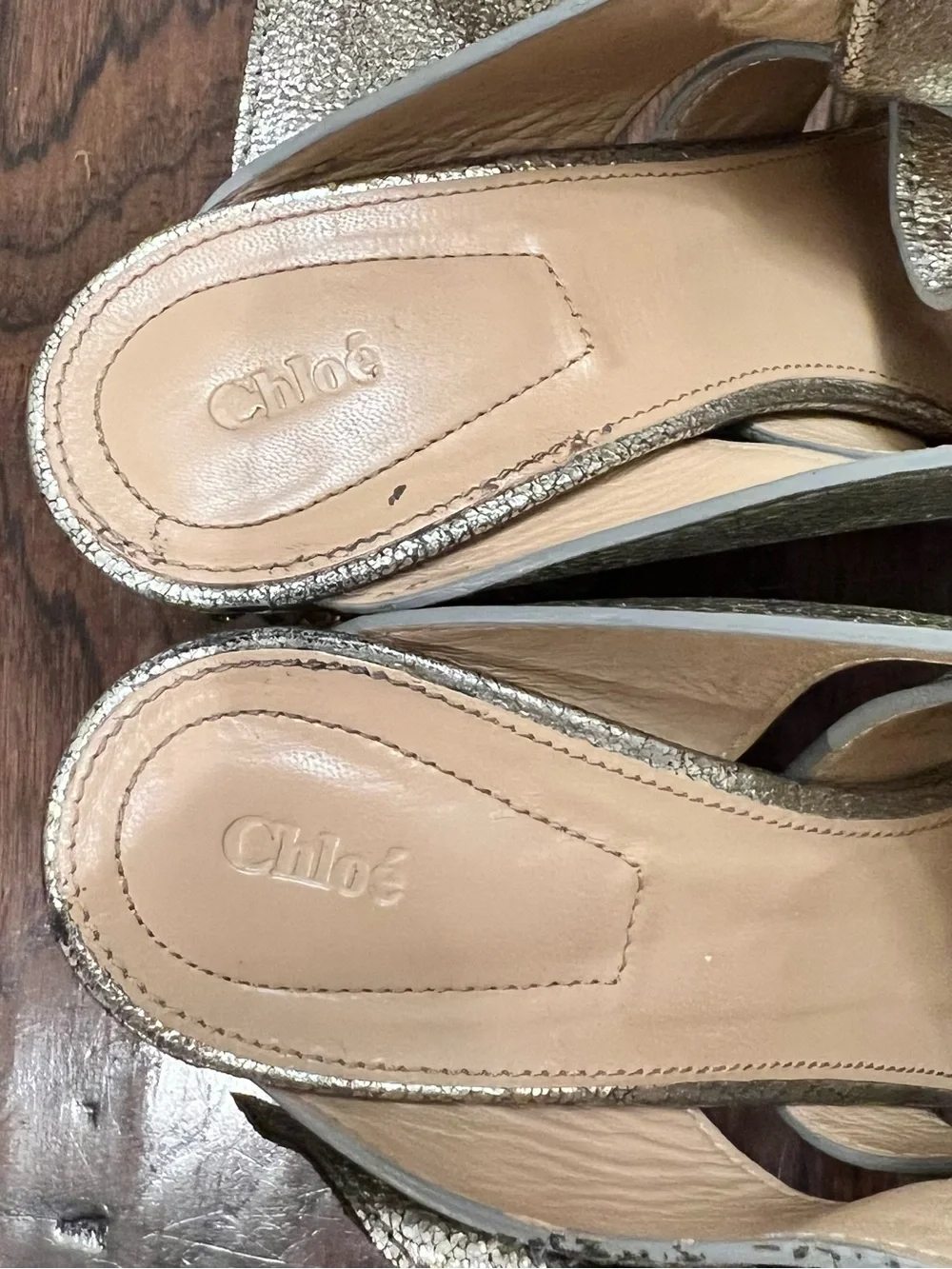 Authentic CHLOE Nellie Crystal Embellished Top Knot Block Sandal Grey Glitter